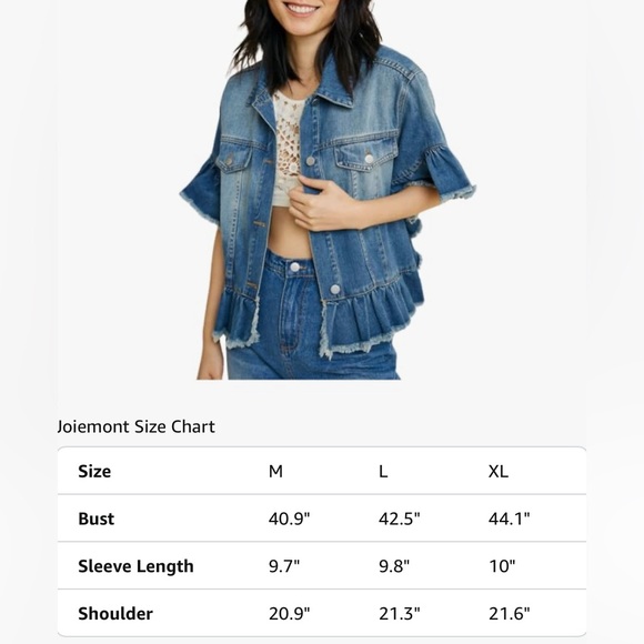 Blue Denim Ruffle Jacket - Picture 6 of 12